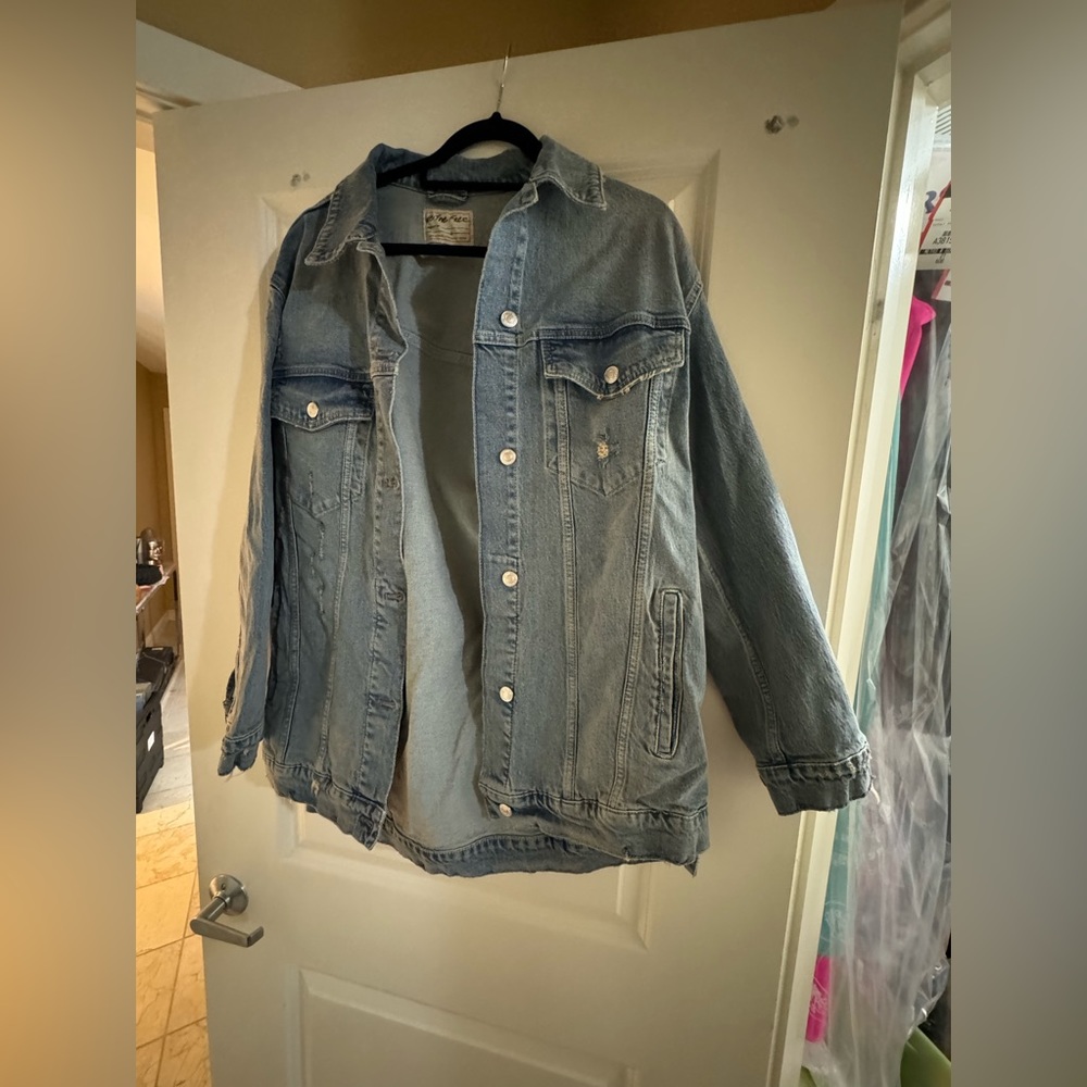 Free People Over sized Denim Jacket size medium